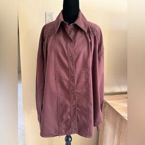 We The Free (Free People) Women's Button-Down Shirt in Brown